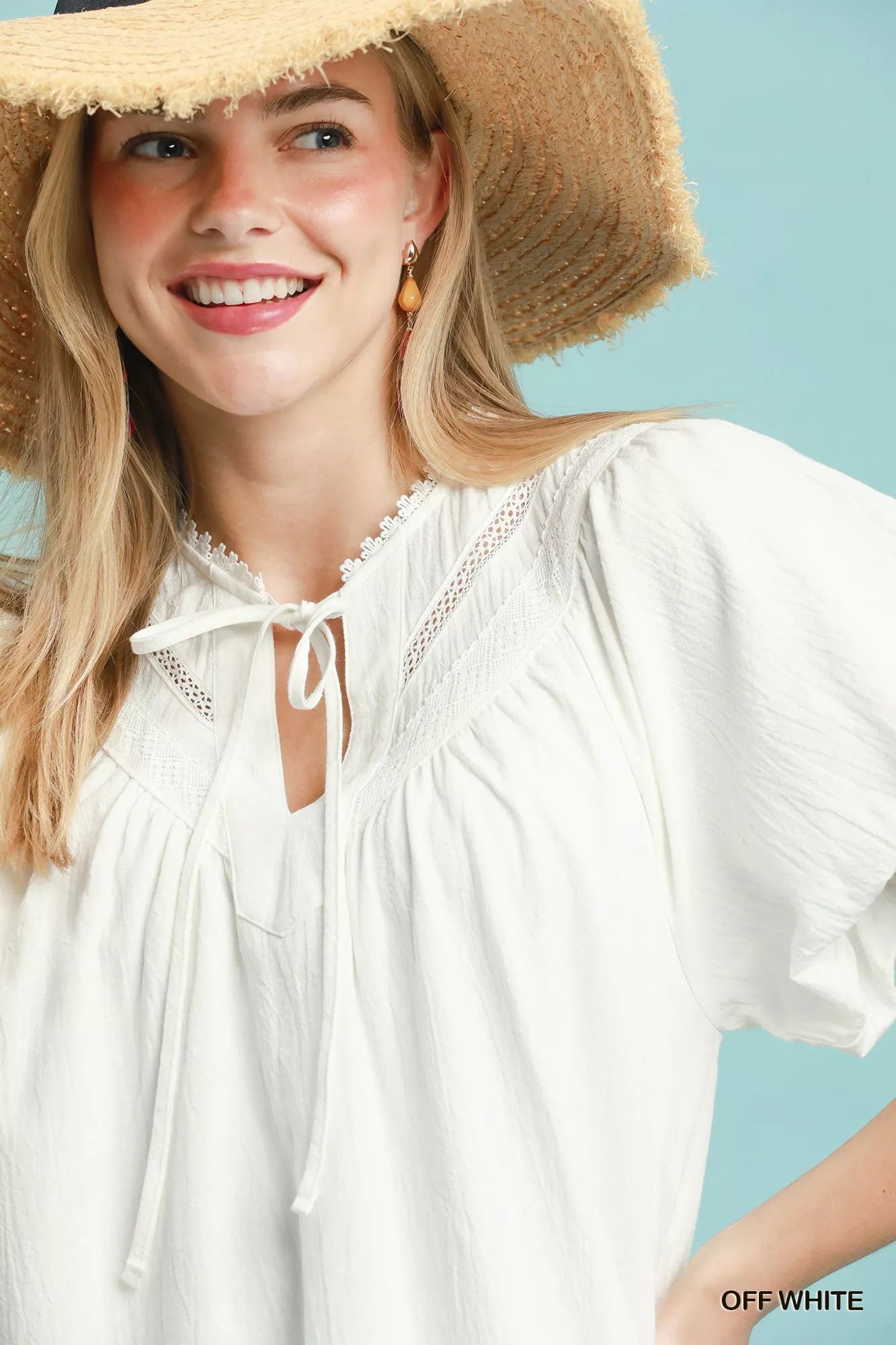Flutter Sleeve Ruffle Mini Dress in Off White