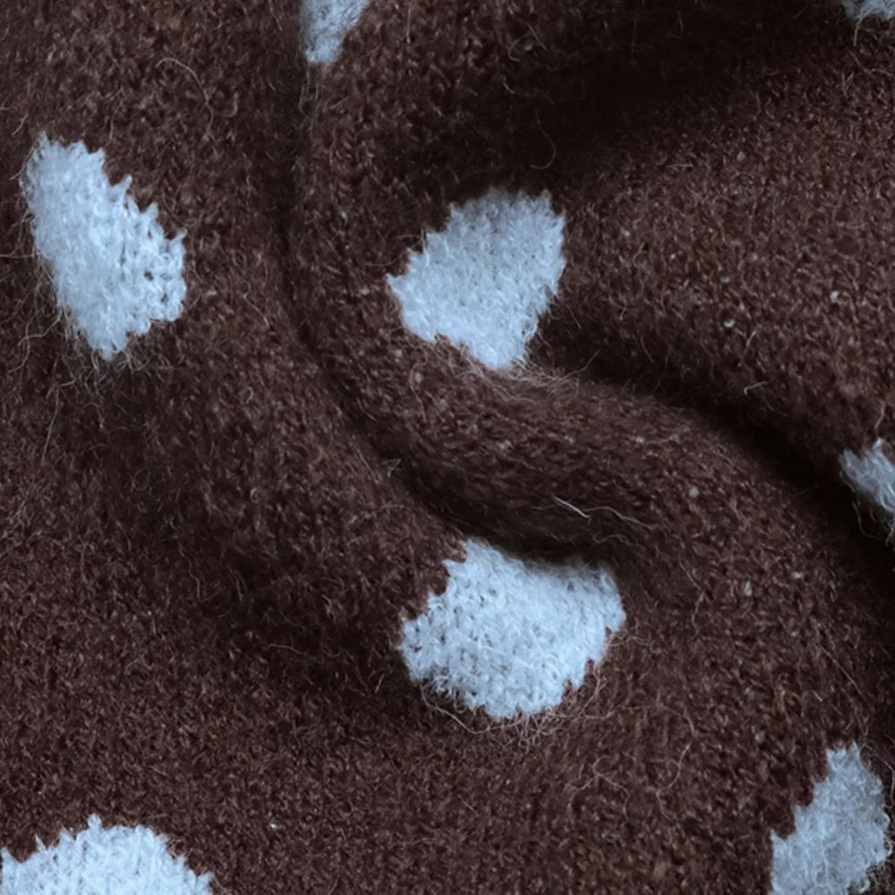 Brown polka dot button up cardigan