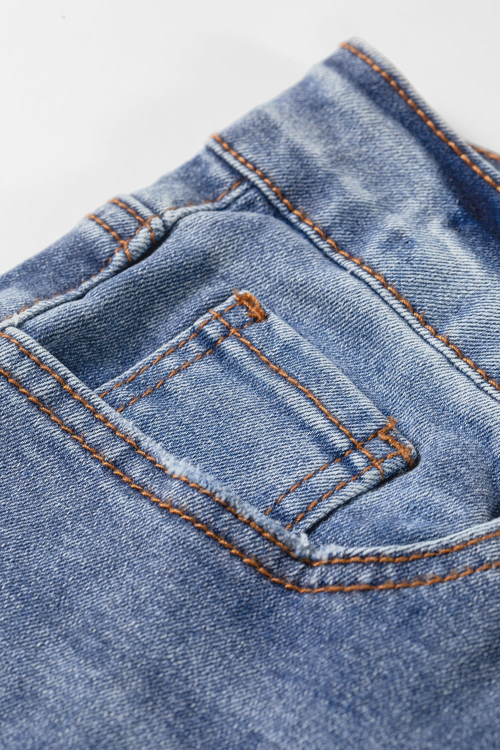 Embroidered flare leg jeans, medium wash