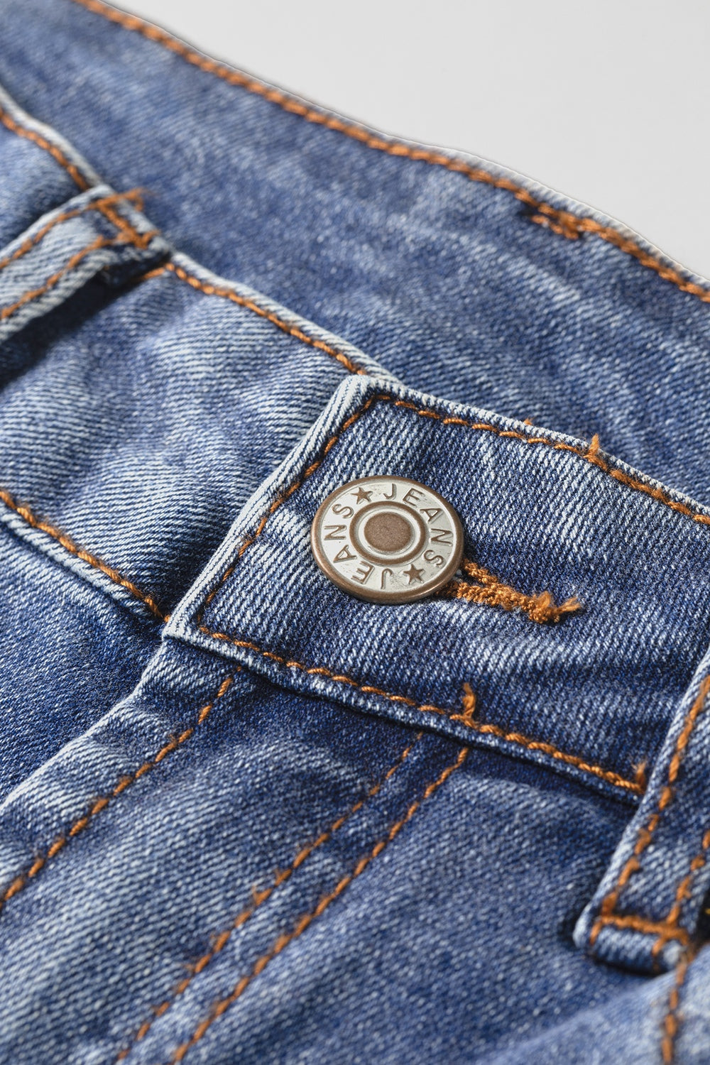 Embroidered flare leg jeans, medium wash