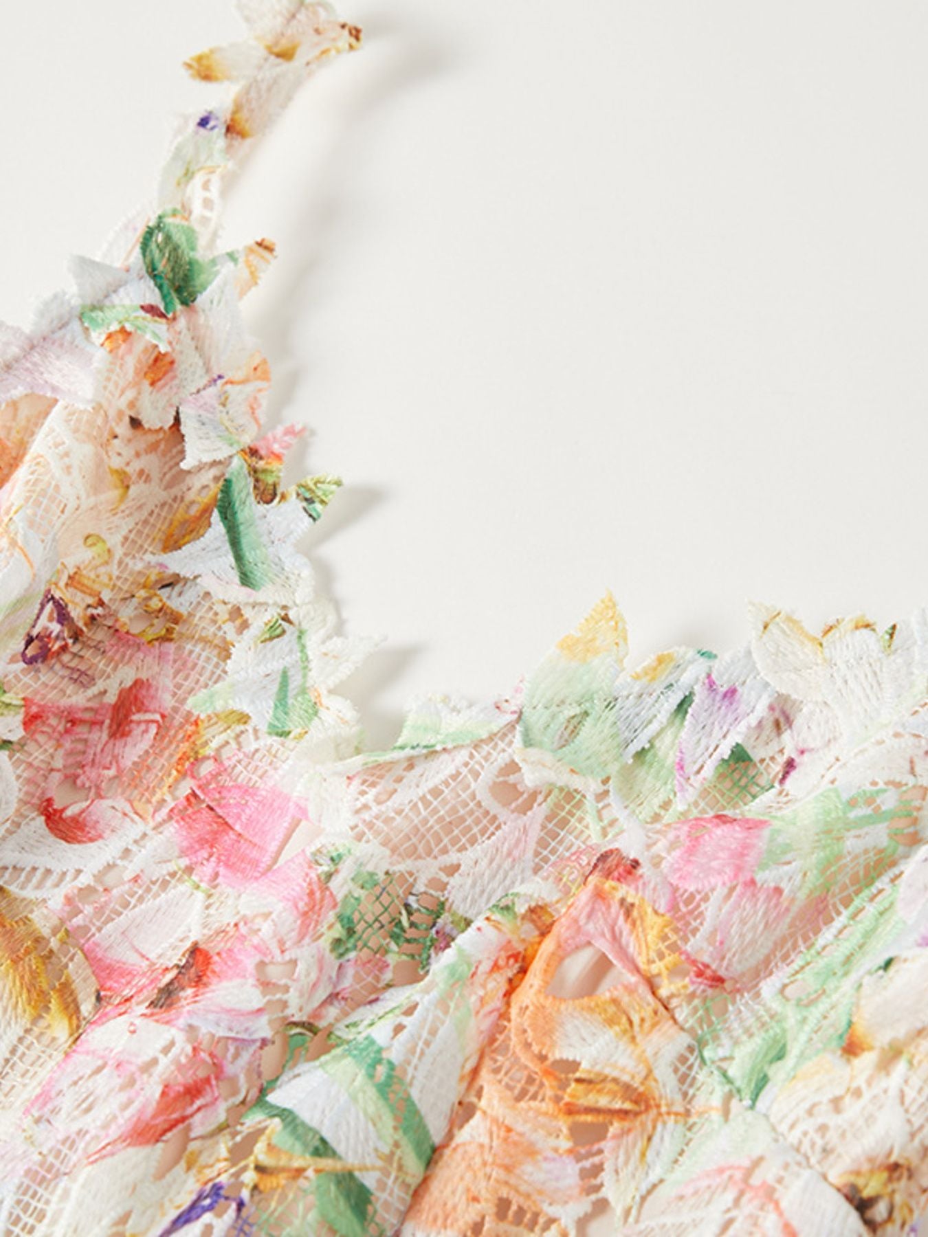 Apricot floral lace sleeveless midi dress