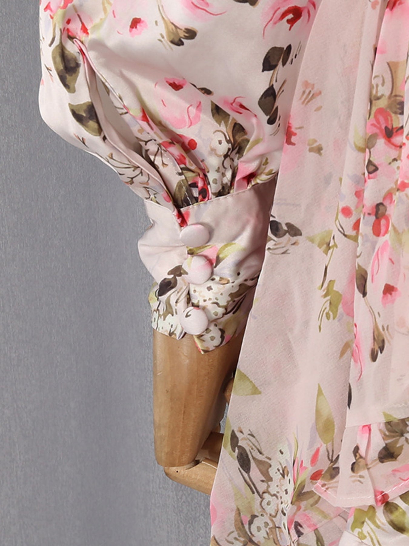 Multicolor floral ruffle mini dress with long sleeves - Lilagrey