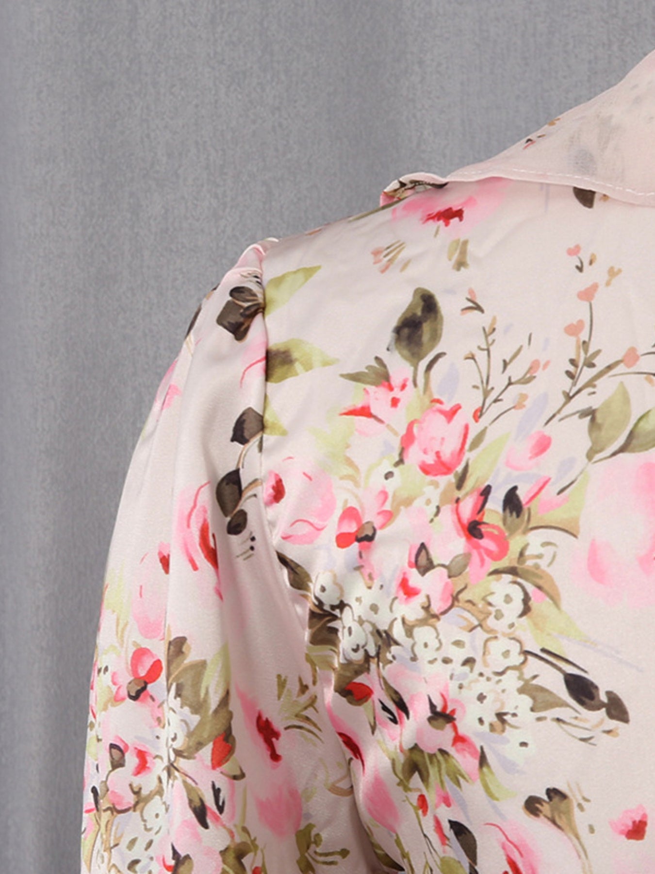 Multicolor floral ruffle mini dress with long sleeves - Lilagrey

