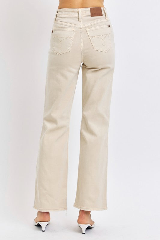 Bone high waist distressed wide leg jeans - back view