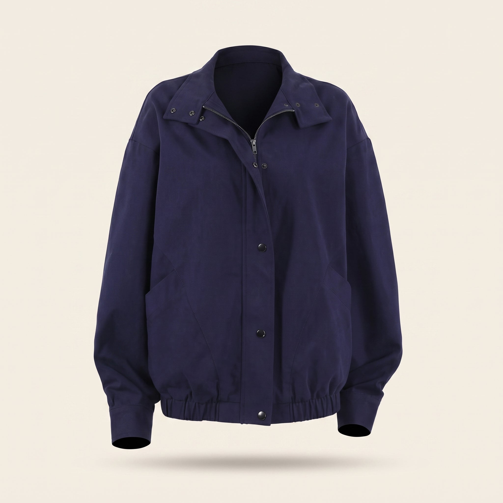 Navy dropped shoulder cotton jacket