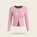 Pink button up long sleeves cardigan