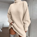 Lilagrey Soft Knit Sweater Dress in cream, front view