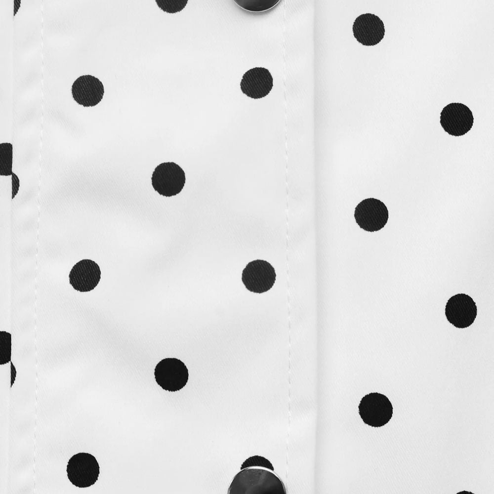  Polka Dot Cropped Zip-Up Bomber Jacket