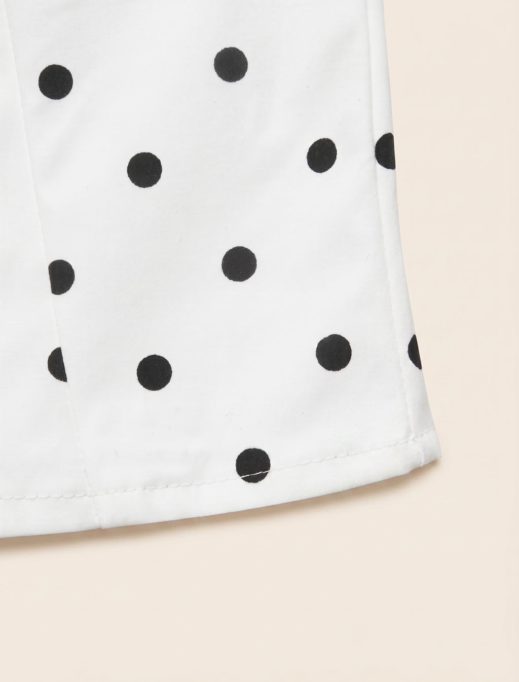 White polka dot cropped jacket, collar detail