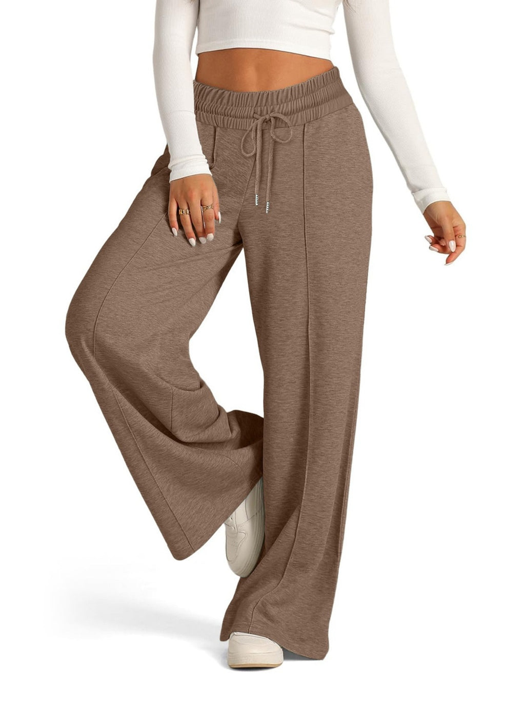 Mocha wide leg drawstring pants