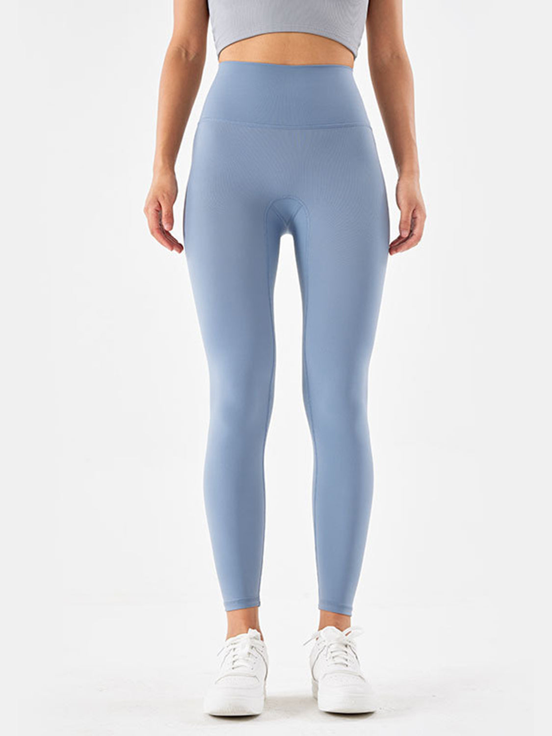 high-waisted sports leggings with wide waistband